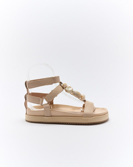 Image of Sandals. Productname: Walnut Melbourne Mietta Leather Sandal in Oyster colour by brand - Walnut Melbourne