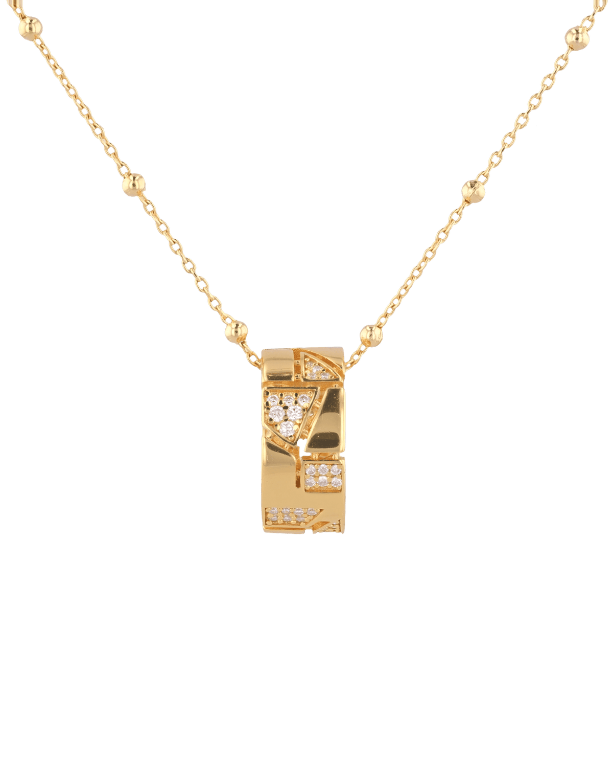 Image of Charms. Product name - Milano Jigsaw Gold Diamond Pendant in colour by brand - LAVANA