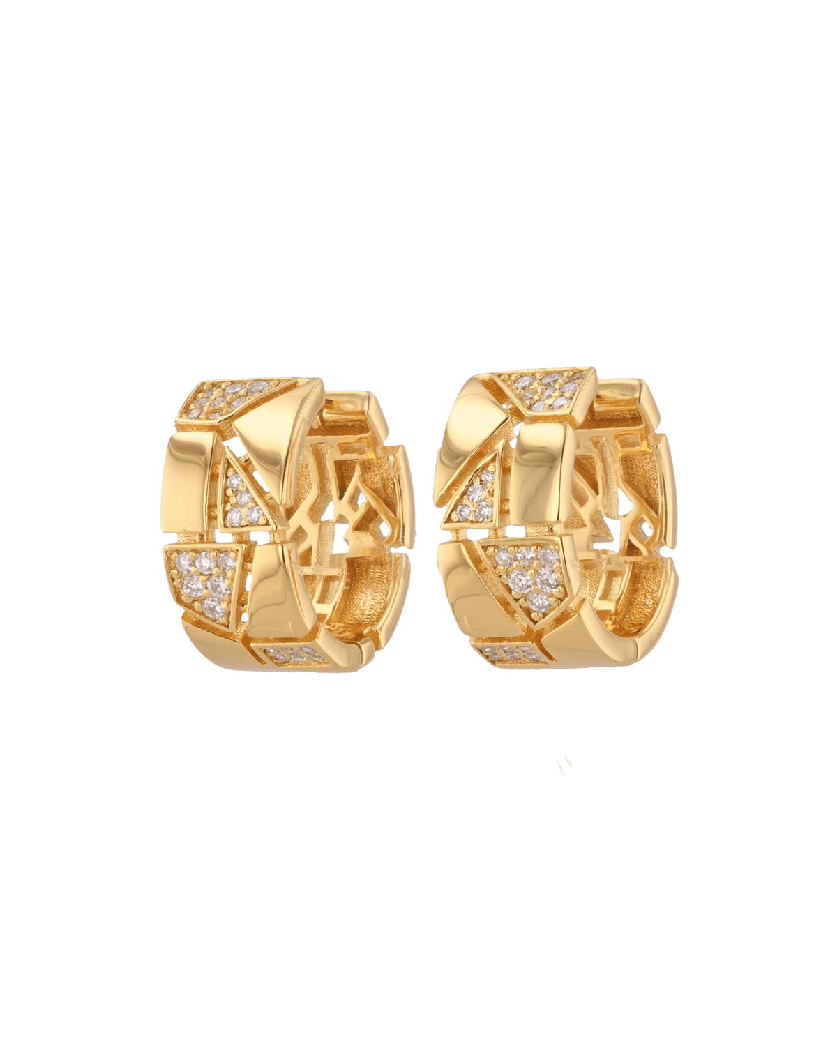 LAVANA Milano Jigsaw Gold Hoop Earrings