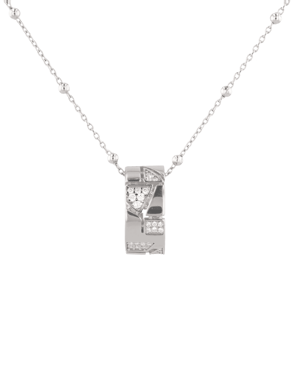 Image of Charms. Product name - Milano Jigsaw Silver Diamond Pendant in colour by brand - LAVANA