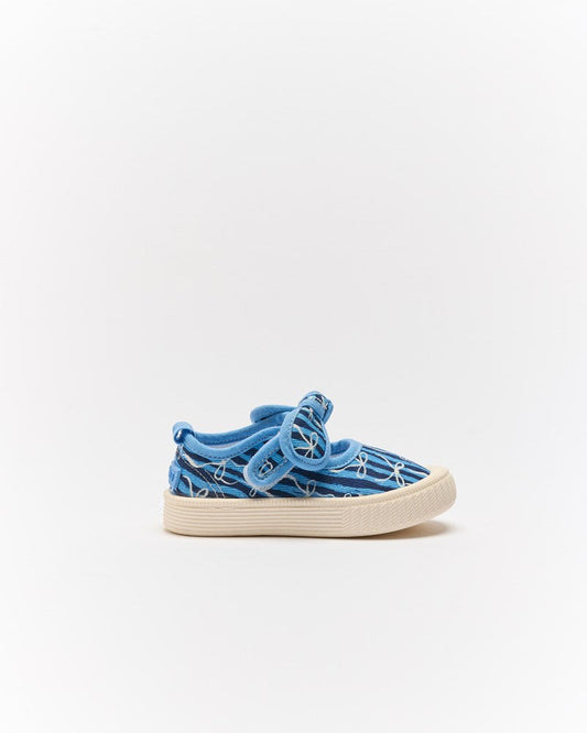Image of Shoes. Productname: Walnut Melbourne Millie Canvas in Denim Bows colour by brand - Walnut Melbourne