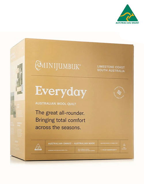 Image of Decor. Product name - Minijumbuk Everyday Australian Wool Quilt in White colour by brand - Minijumbuk