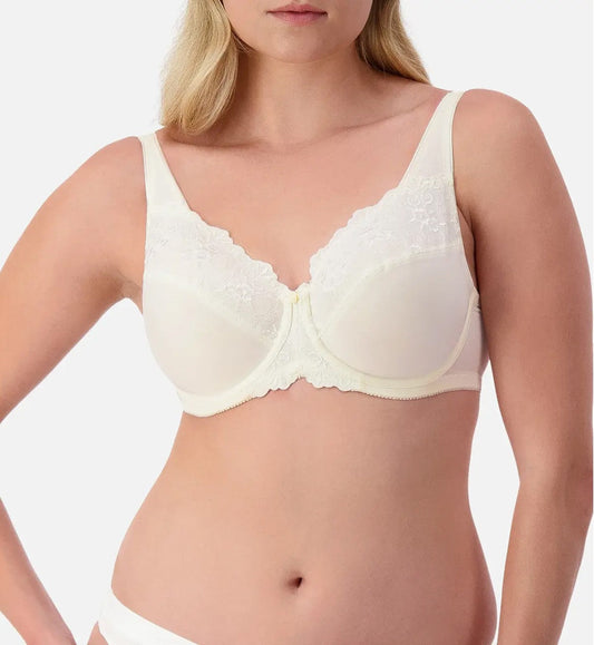 Image of Bras. Productname: Triumph Embroidered Minimiser Bra in Vanille colour by brand - Triumph