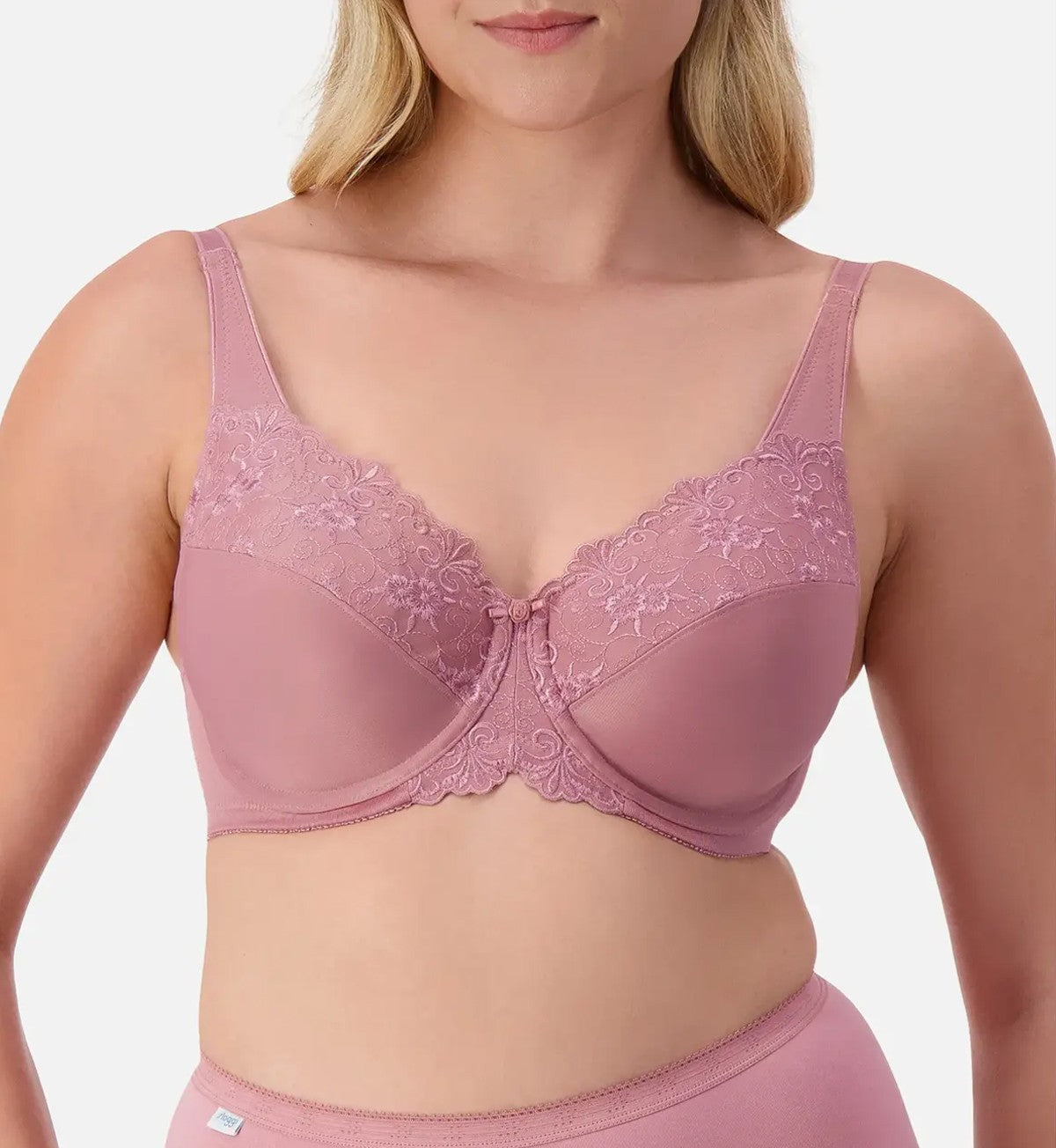 Image of Bras. Productname: Triumph Embroidered Minimiser Twin Pack Underwired Bra in Pink Tan Combination colour by brand - Triumph