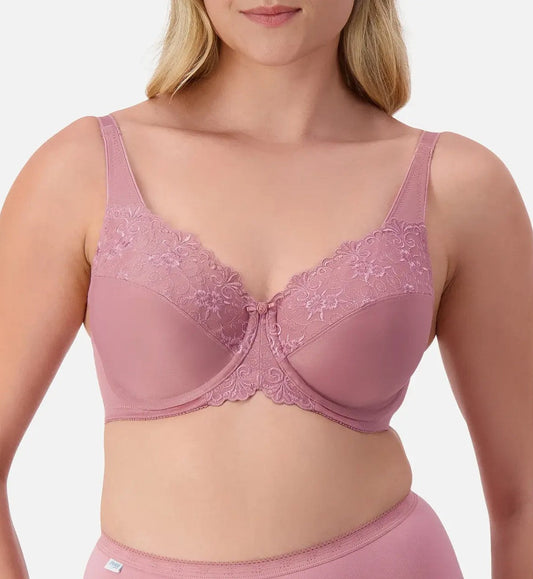 Image of Bras. Productname: Triumph Embroidered Minimiser Twin Pack Underwired Bra in Pink Tan Combination colour by brand - Triumph
