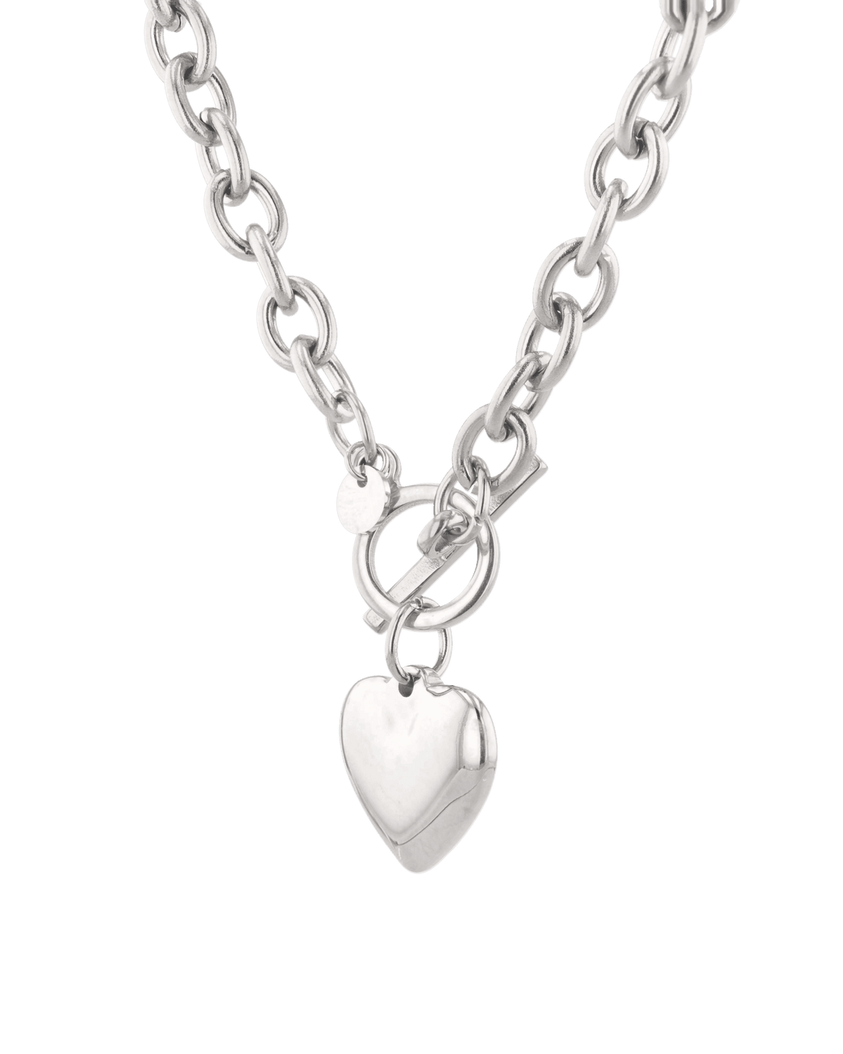 LAVANA Mod Heart Silver Chain Necklace