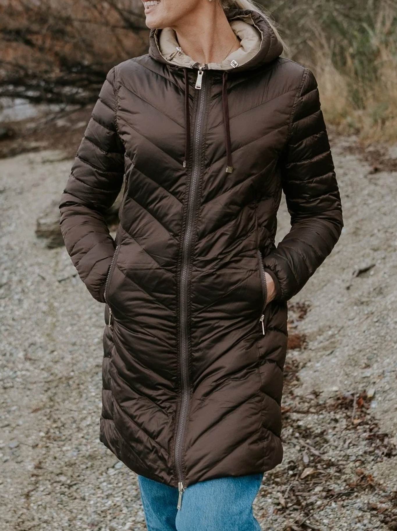 Image of Coats & Jackets. Product name - Moke Arnie Reversible Puffer Down Coat in Moonlight/Silver colour by brand - Moke
