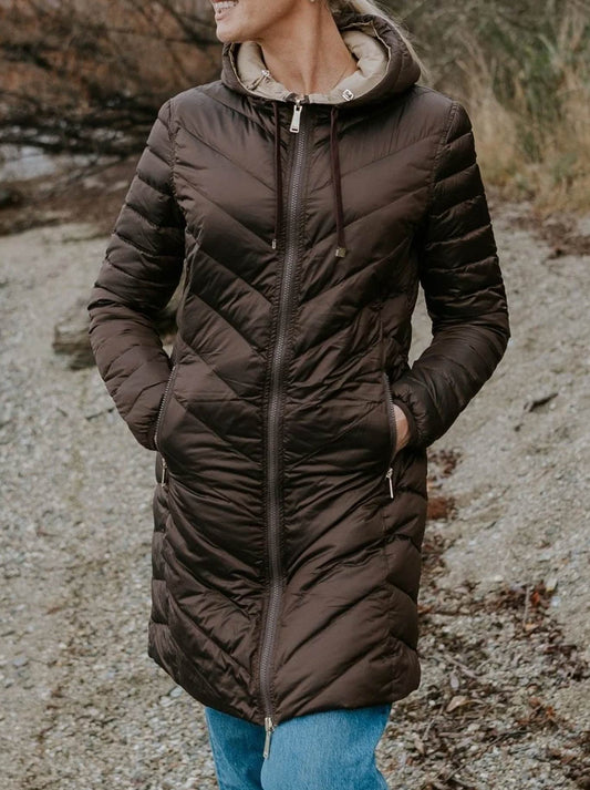 Image of Coats & Jackets. Product name - Moke Arnie Reversible Puffer Down Coat in Moonlight/Silver colour by brand - Moke