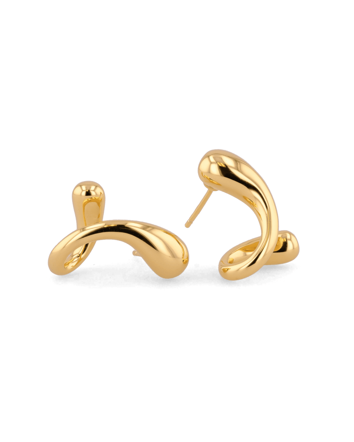 LAVANA Molten Curve Gold Earrings