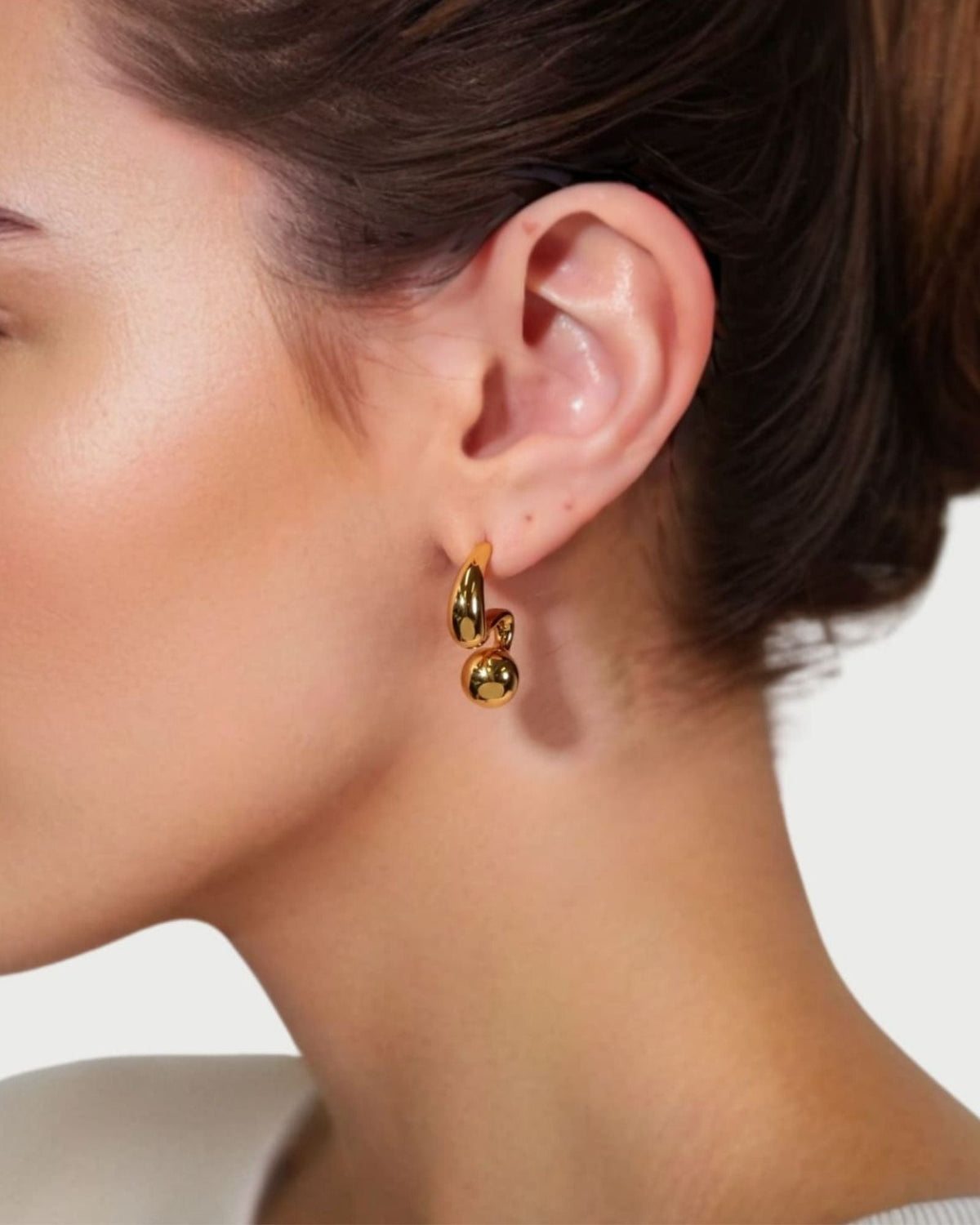LAVANA Molten Orb Gold Stud Earrings