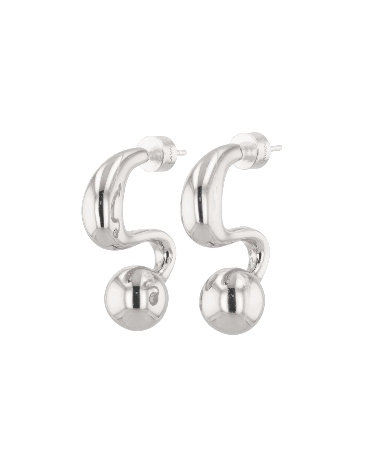 LAVANA Molten Orb Silver Stud Earrings