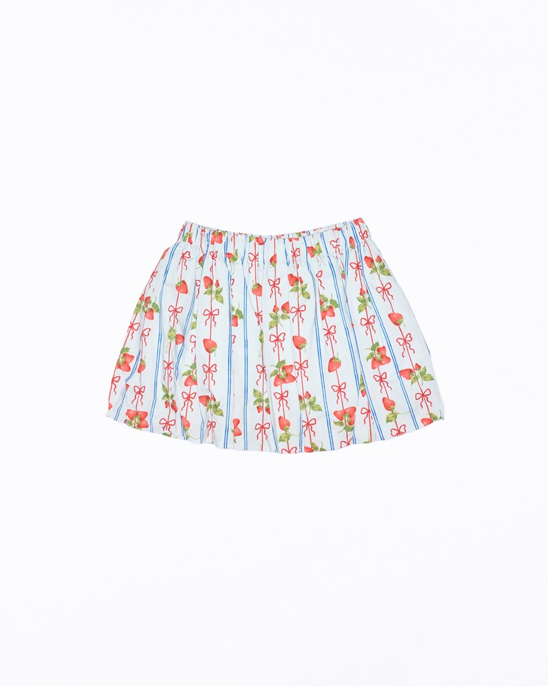 Image of a model wearing Skirts. Product name - Mon Cheri Skirt in La Fraise colour by brand - Walnut Melbourne