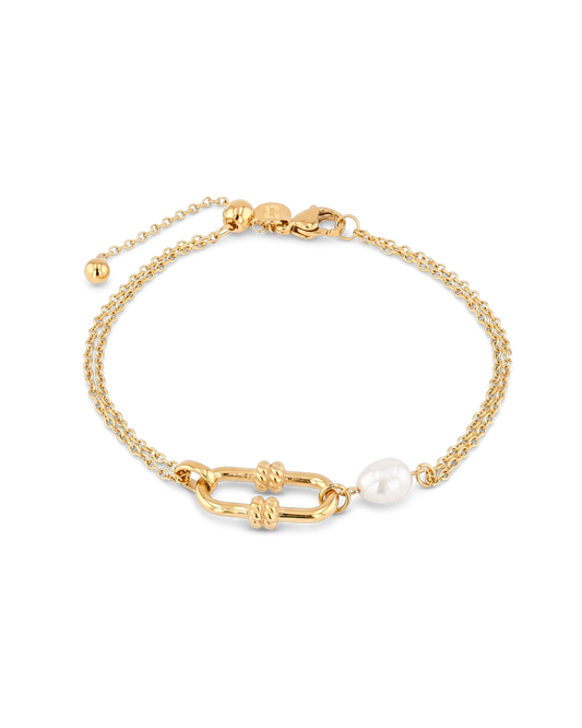 Image of Bracelets. Product name - Monaco Gold Pearl Bracelet in colour by brand - LAVANA