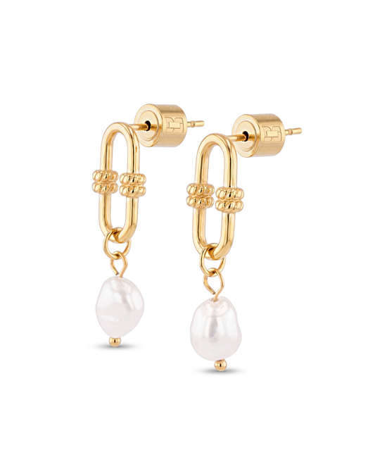 LAVANA Monaco Gold Pearl Earrings