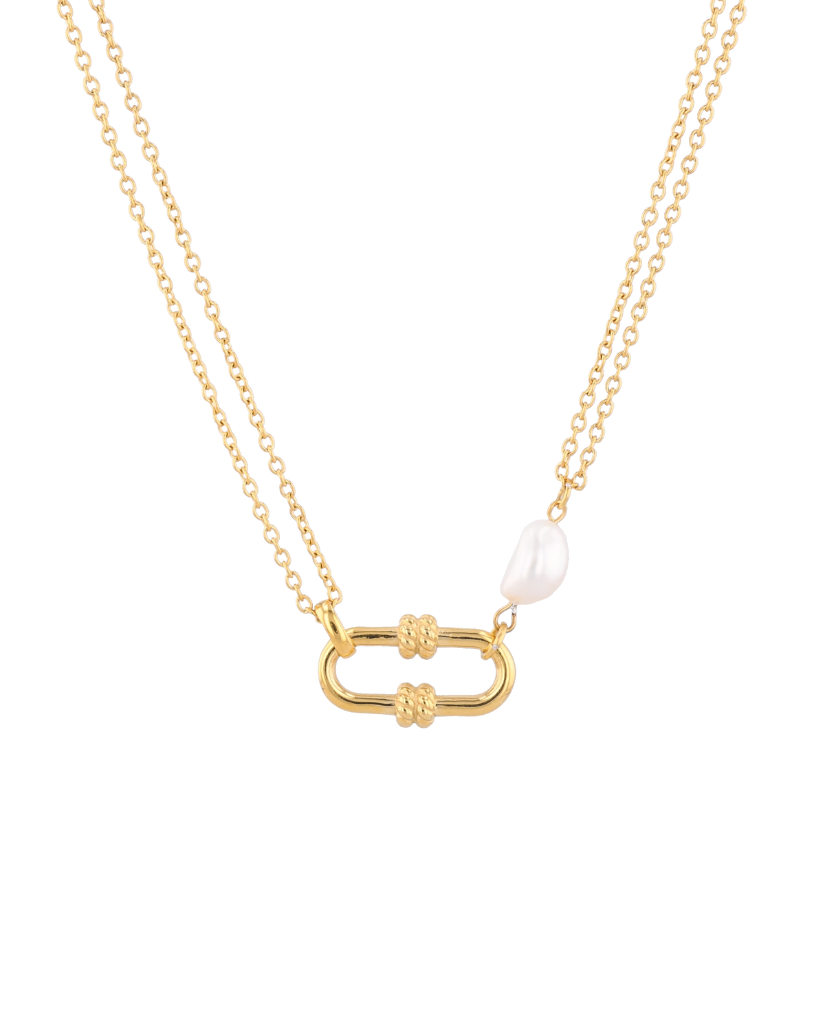 Image of Necklaces. Product name - Monaco Gold Pearl Necklace in colour by brand - LAVANA