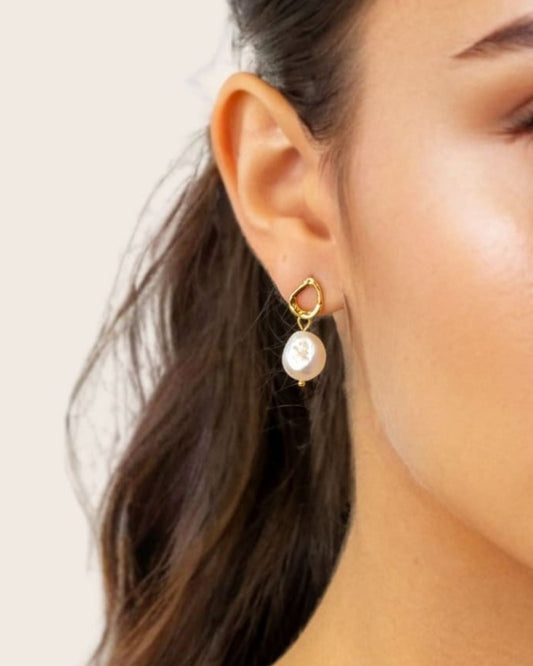 LAVANA Mondello Gold Pearl Drop Earrings
