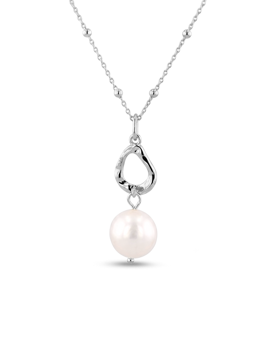 Image of Charms. Product name - Mondello Silver Pearl Pendant in colour by brand - LAVANA