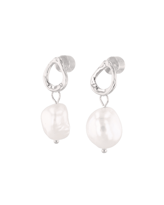LAVANA Mondello Silver Pearl Drop Earrings