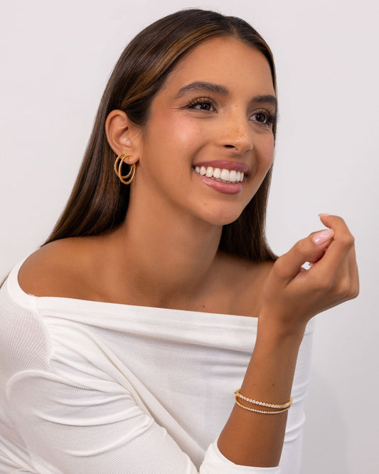 LAVANA Monte Carlo Gold Diamond Hoop Earrings
