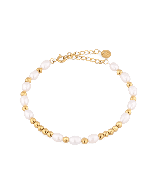 Image of Bracelets. Product name - Moontide Gold Pearl Bracelet in colour by brand - LAVANA