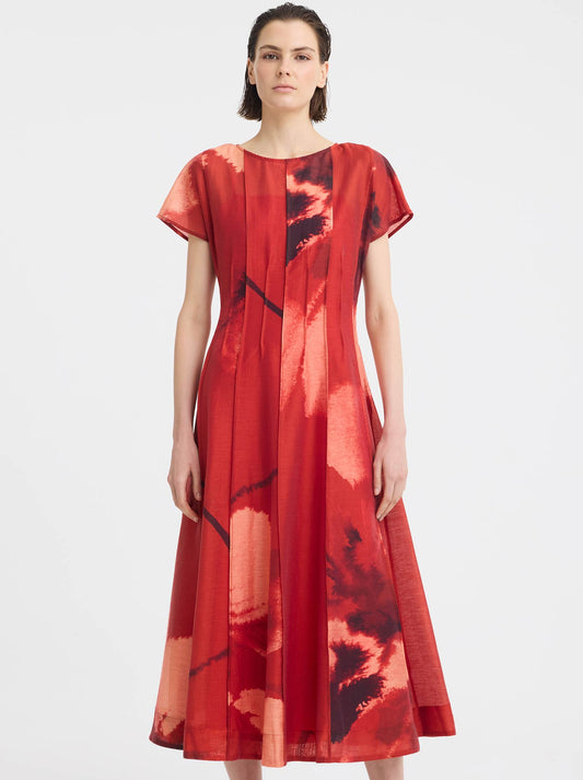 Image of Dresses. Product name - MORRISON ASTRA PINTUCK DRESS in Poppy colour by brand - Morrison