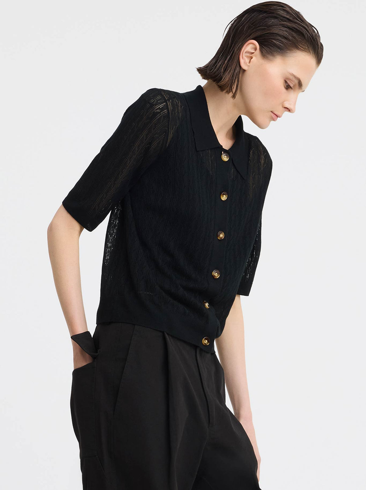 MORRISON BRIONI KNIT CARDI (Black)