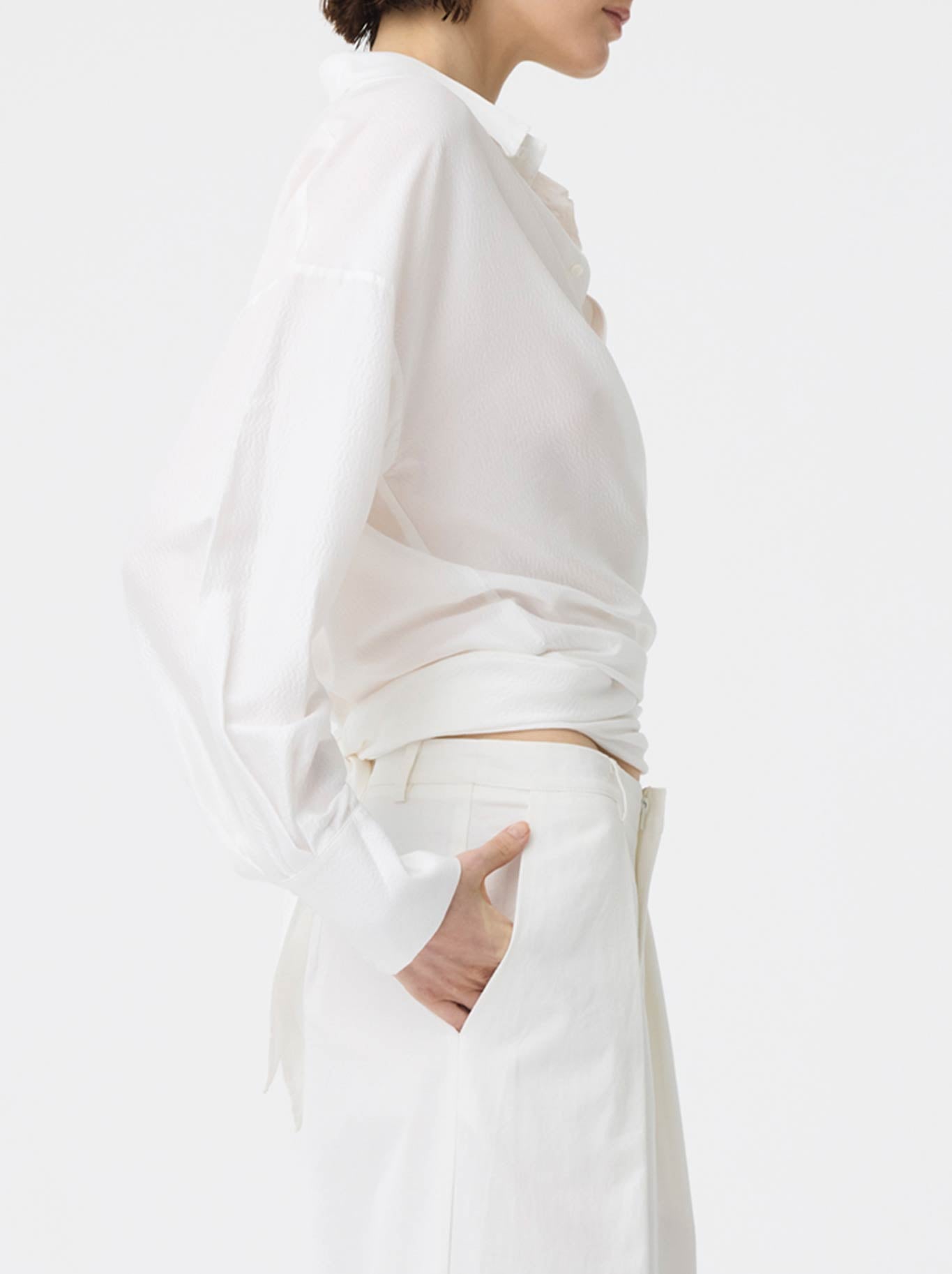 MORRISON CELINE WRAP SHIRT (White)