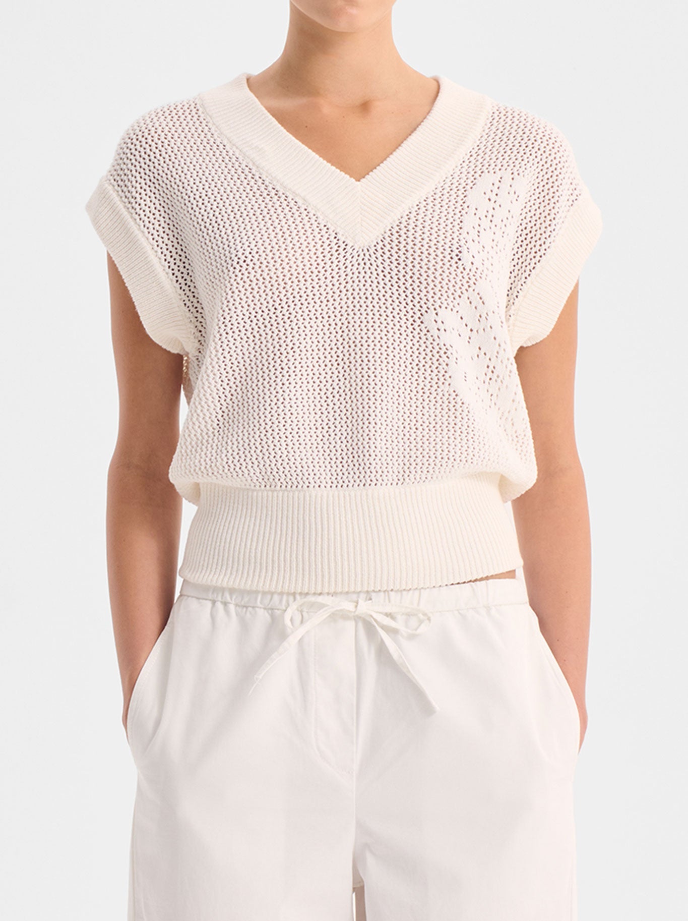 Image of Coats & Jackets. Productname: MORRISON CHIARA KNIT VEST in White colour by brand - Morrison
