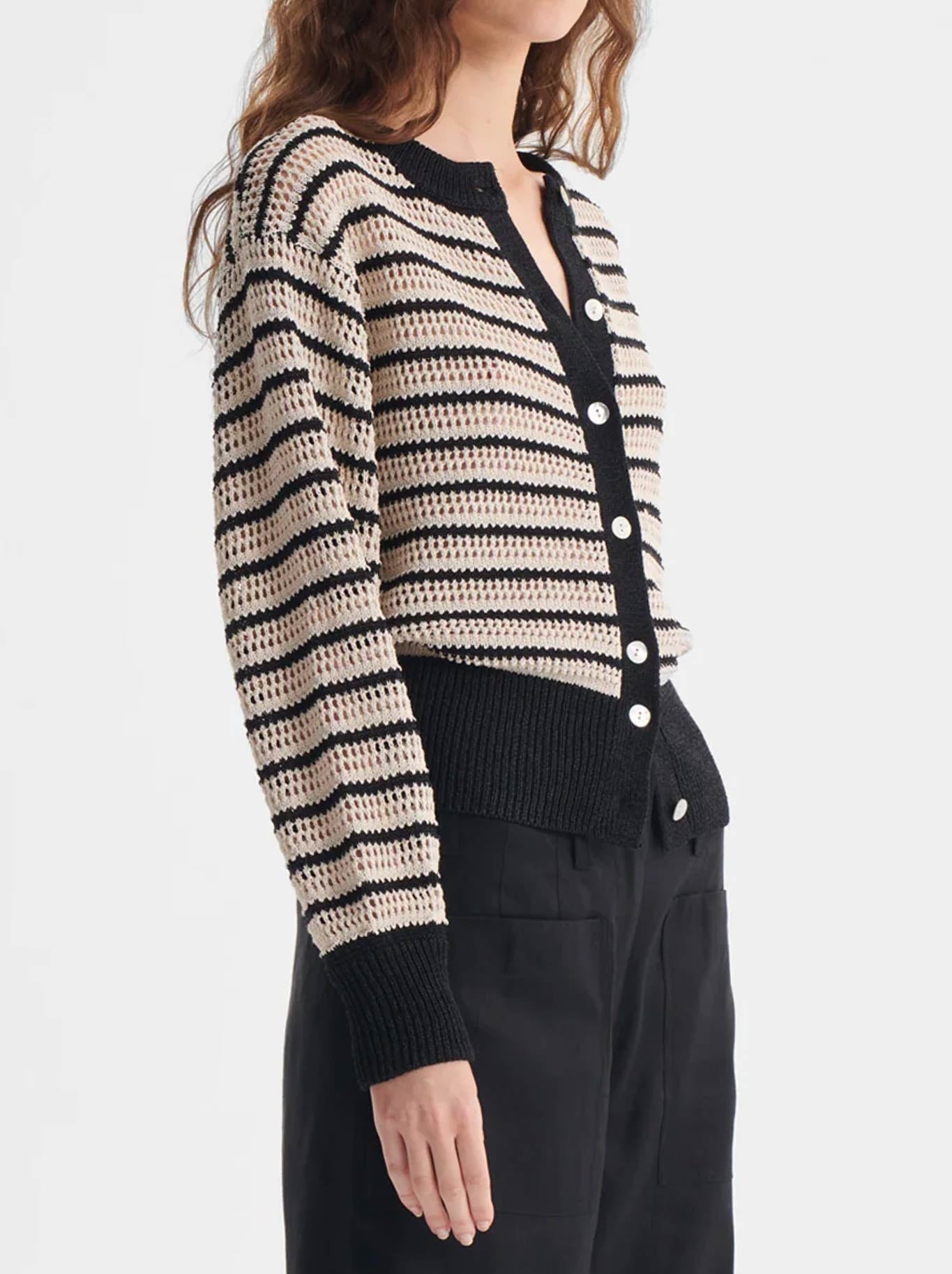MORRISON CLOVER KNIT CARDI (Stripe)