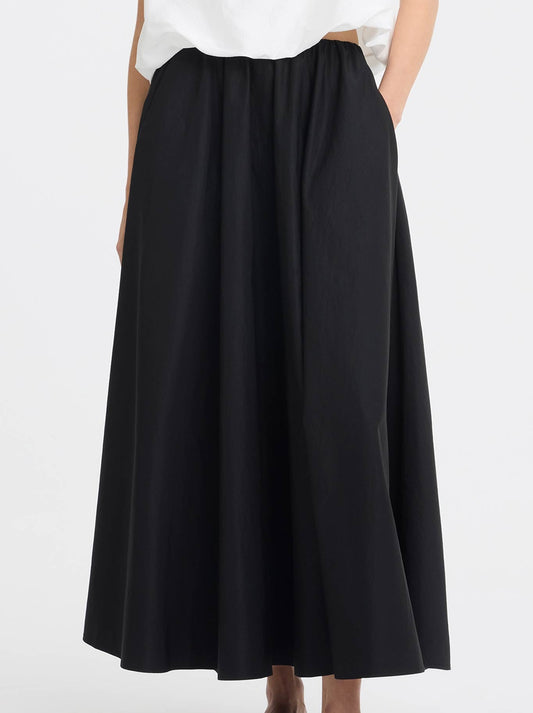 Image of a model wearing Skirts. Product name - MORRISON COCO TAFETTA SKIRT in Black colour by brand - Morrison