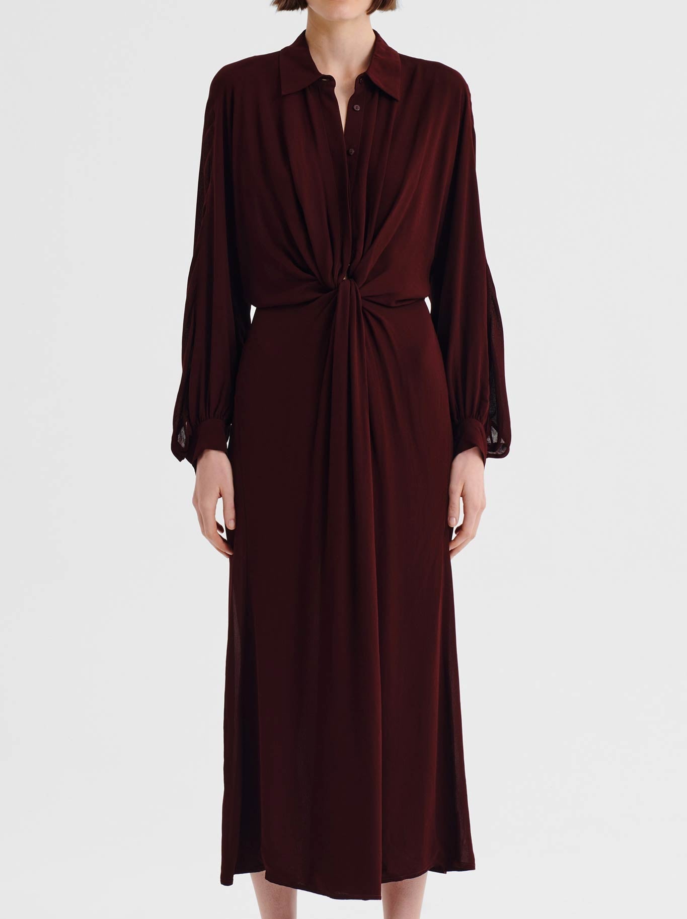 Image of Dresses. Product name - MORRISON FLORIAN SHIRT DRESS in Pinot colour by brand - Morrison