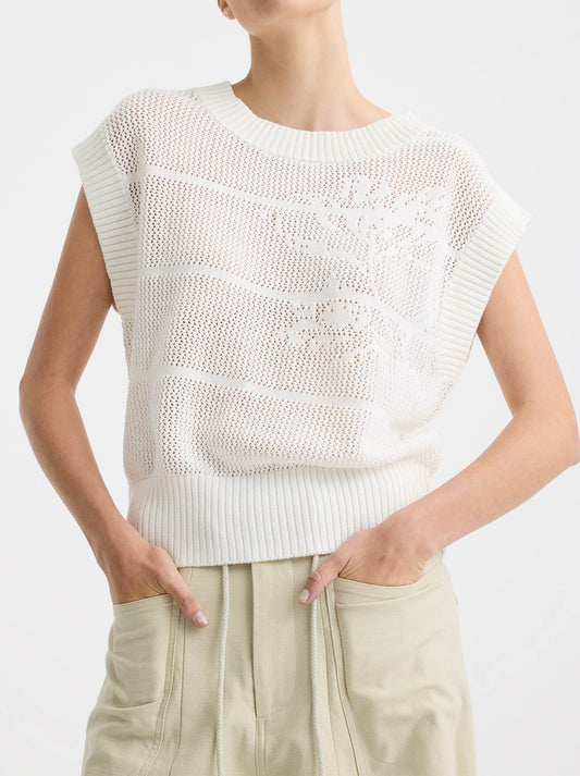 Image of Coats & Jackets. Product name - MORRISON ELIRA KNIT VEST in White colour by brand - Morrison