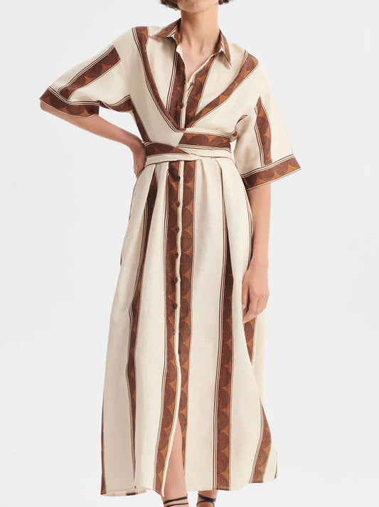 Image of Dresses. Productname: MORRISON HARRIET LINEN SHIRT DRESS in Print colour by brand - Morrison