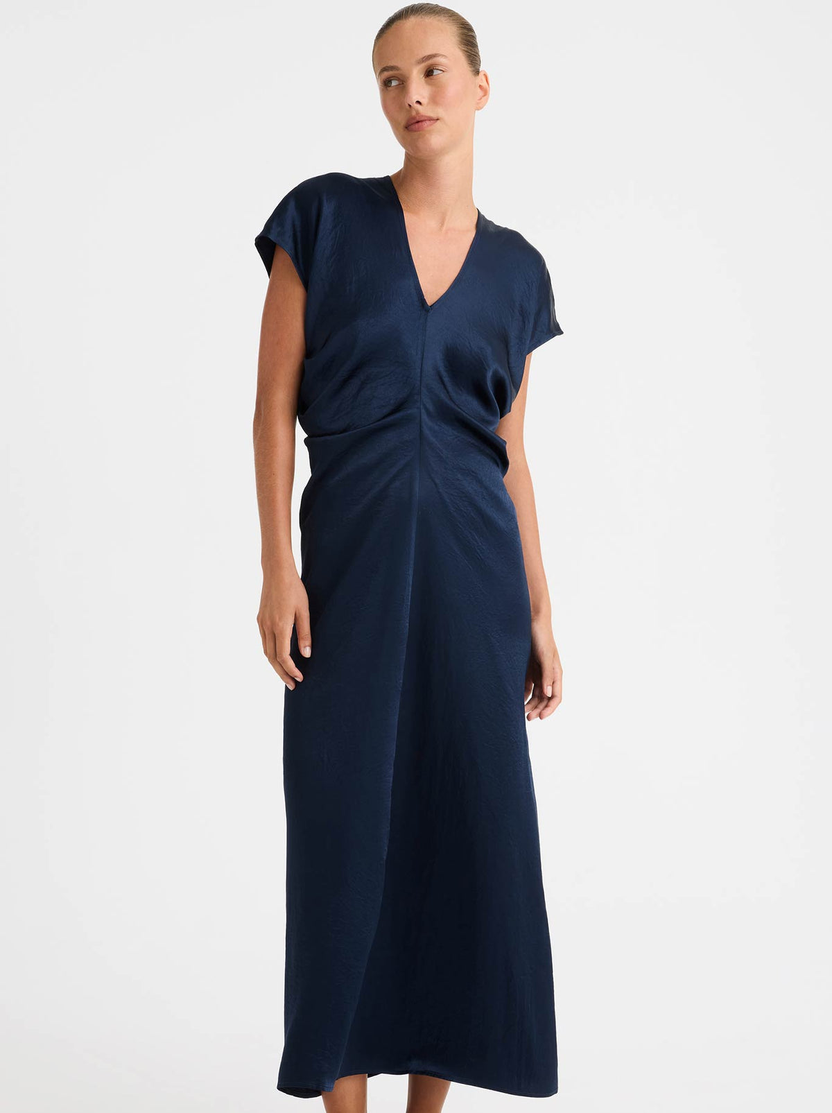 Image of Dresses. Product name - MORRISON JASMINE DRESS in Navy colour by brand - Morrison