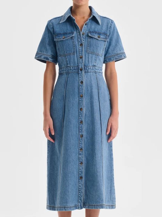 Image of Dresses. Productname: MORRISON JACQUE DENIM SHIRT DRESS in Light Blue colour by brand - Morrison