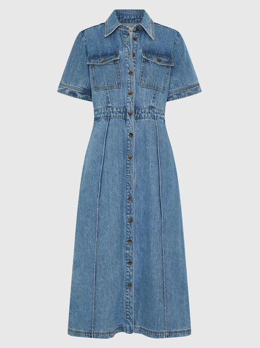 MORRISON JACQUE DENIM SHIRT DRESS (Light Blue)