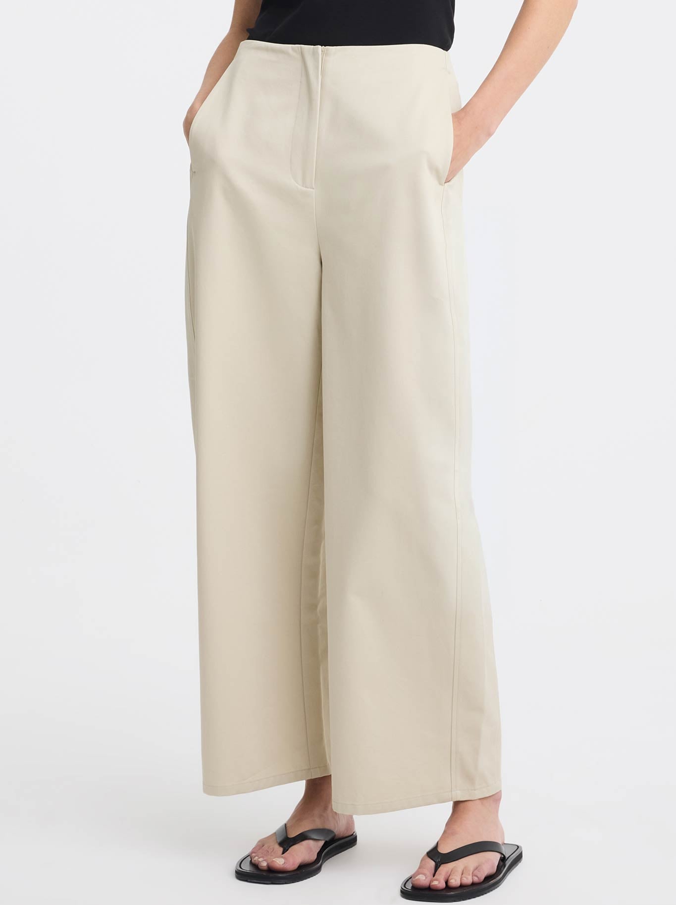 Image of a model wearing Pants. Product name - MORRISON JORDAN F/L PANT in Birch colour by brand - Morrison