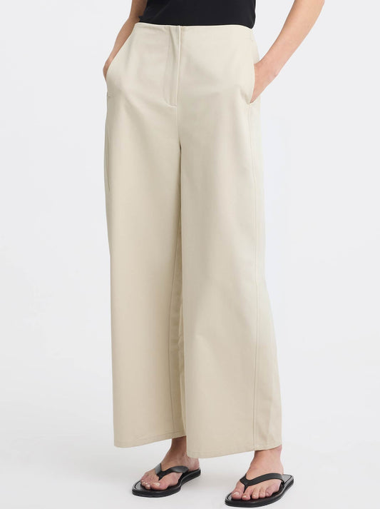 Image of a model wearing Pants. Product name - MORRISON JORDAN F/L PANT in Birch colour by brand - Morrison