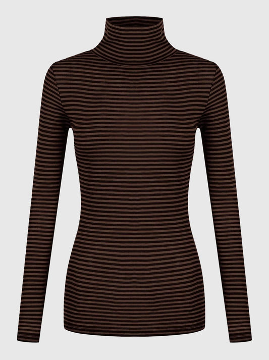 MORRISON MORRI MERINO STRIPE HIGH NECK (Expresso Black)