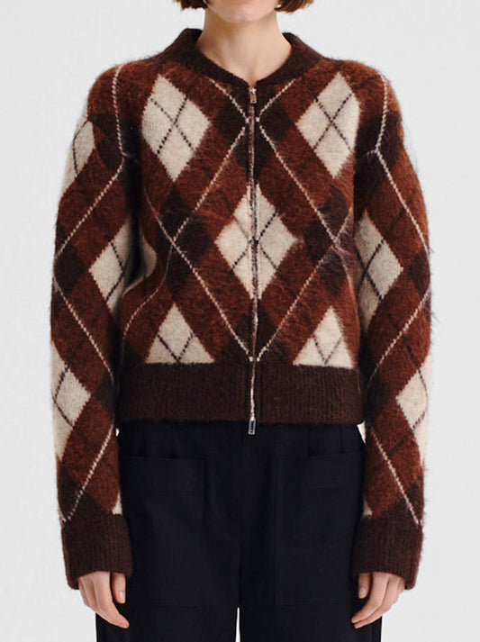 Image of Coats & Jackets. Product name - MORRISON CHESTER KNIT JACKET in Argyle colour by brand - Morrison