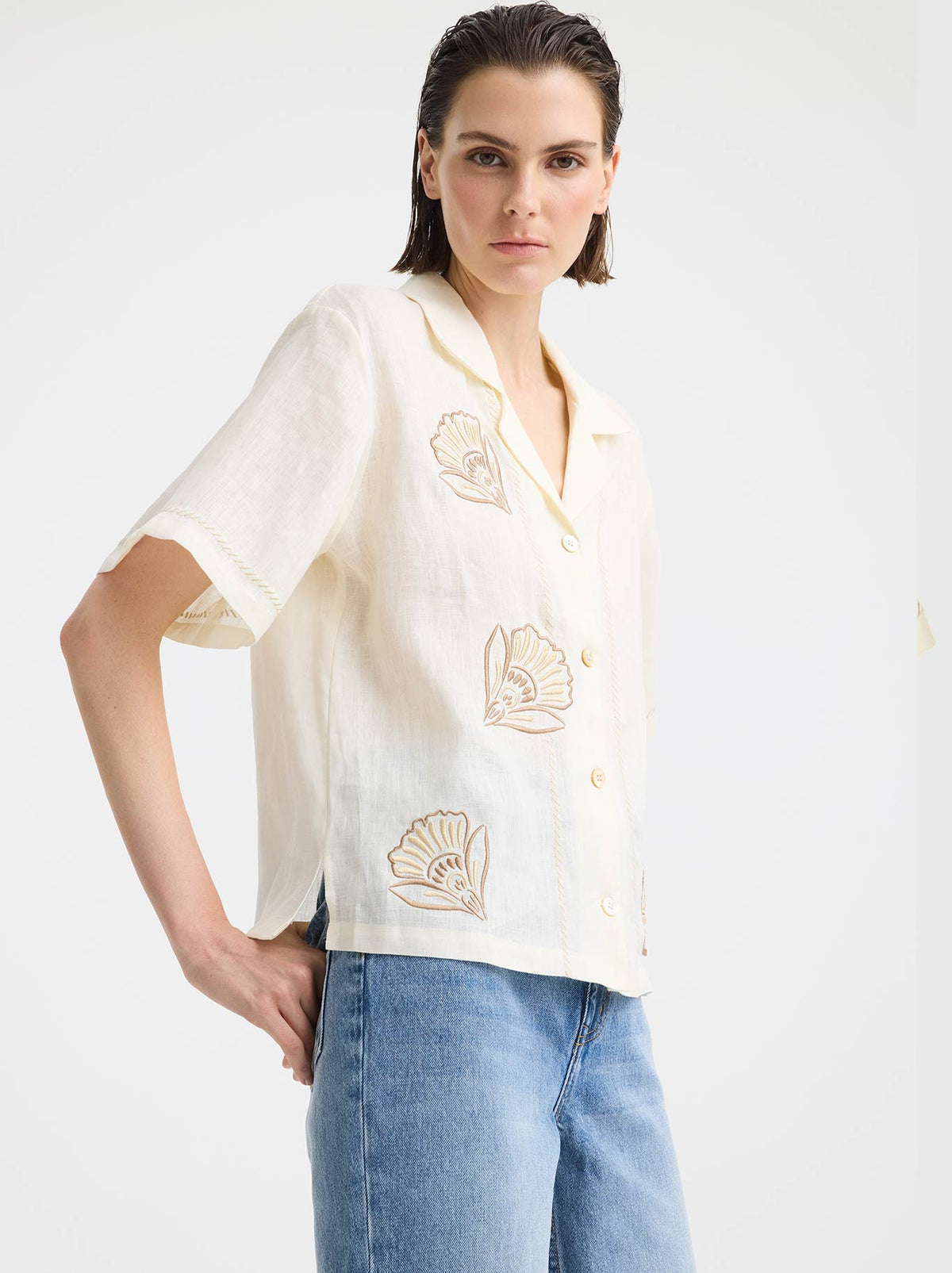 MORRISON PENELOPE LINEN SHIRT (Cream)