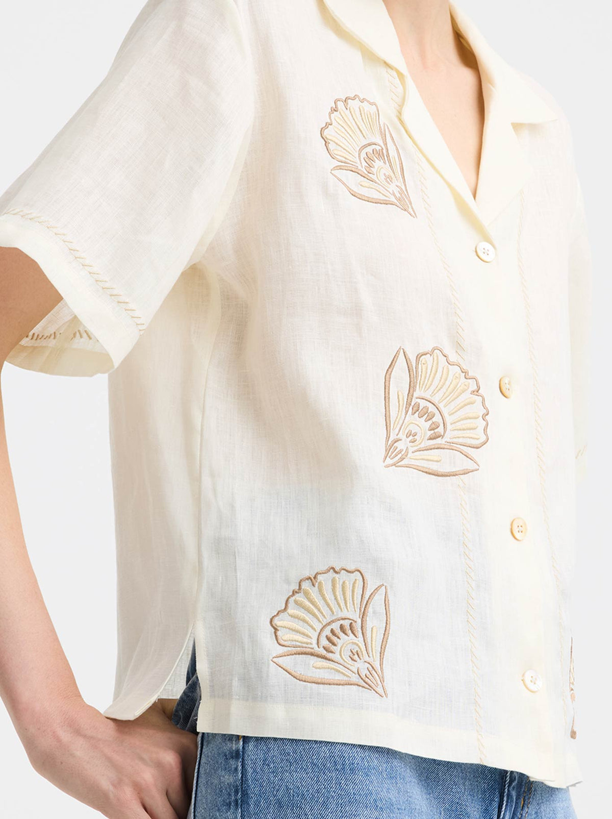 MORRISON PENELOPE LINEN SHIRT (Cream)