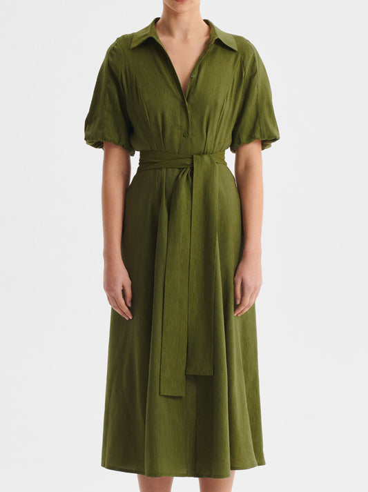 Image of Dresses. Productname: MORRISON VICTORIA SHIRT DRESS in Chive colour by brand - Morrison