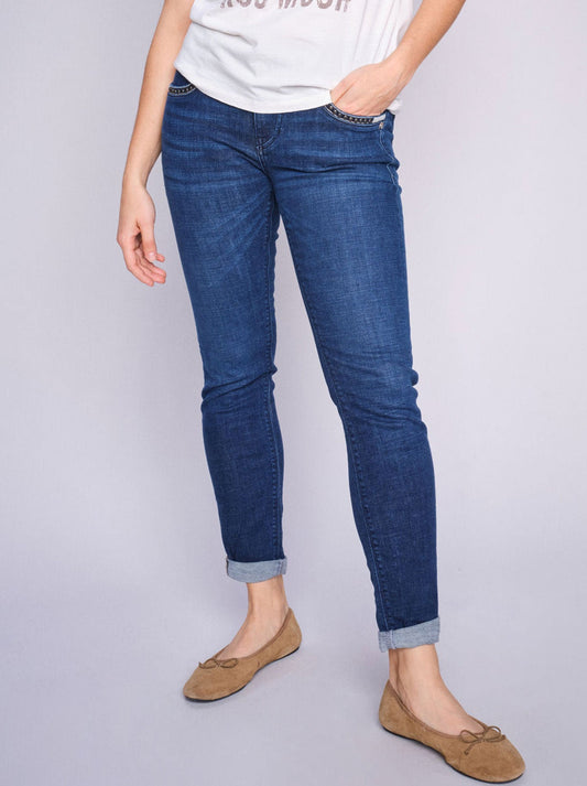 Image of Jeans. Productname: MOS MOSH NAOMI CADILLAC JEAN in Dark Blue colour by brand - Mos Mosh