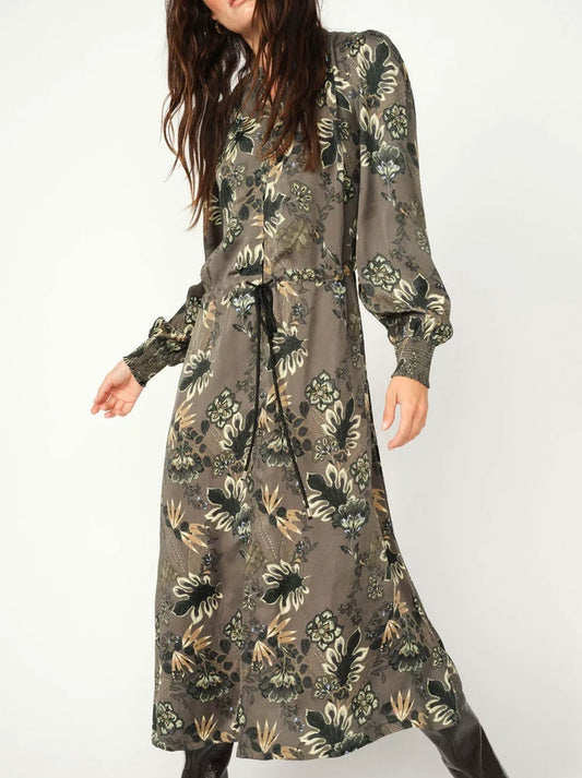 Image of Dresses. Productname: MOS MOSH LENA FLORO DRESS in Urban colour by brand - Mos Mosh