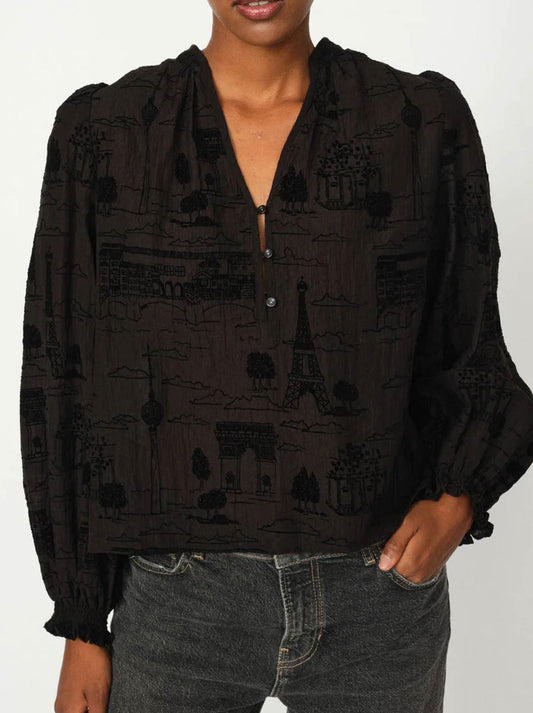 Image of Blouses. Productname: MOS MOSH TAZZIN BLOUSE in Black colour by brand - Mos Mosh