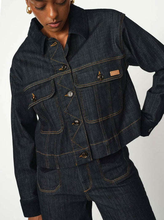 Image of Coats & Jackets. Productname: MOS MOSH PENNE DAW DENIM JACKET in Dark Blue colour by brand - Mos Mosh