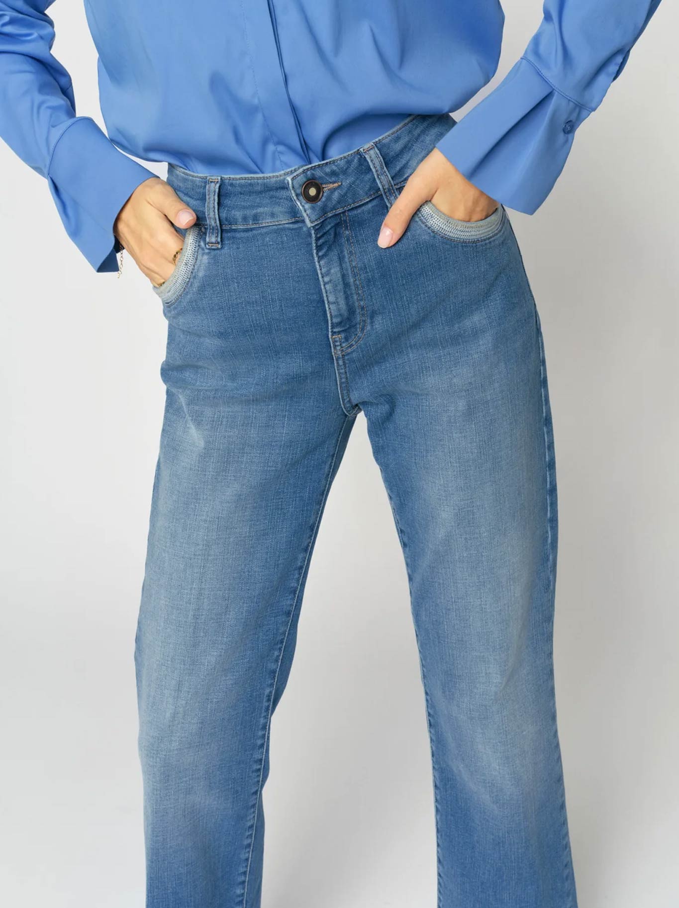 MOS MOSH CECILIA PERLA JEAN (Midblue)