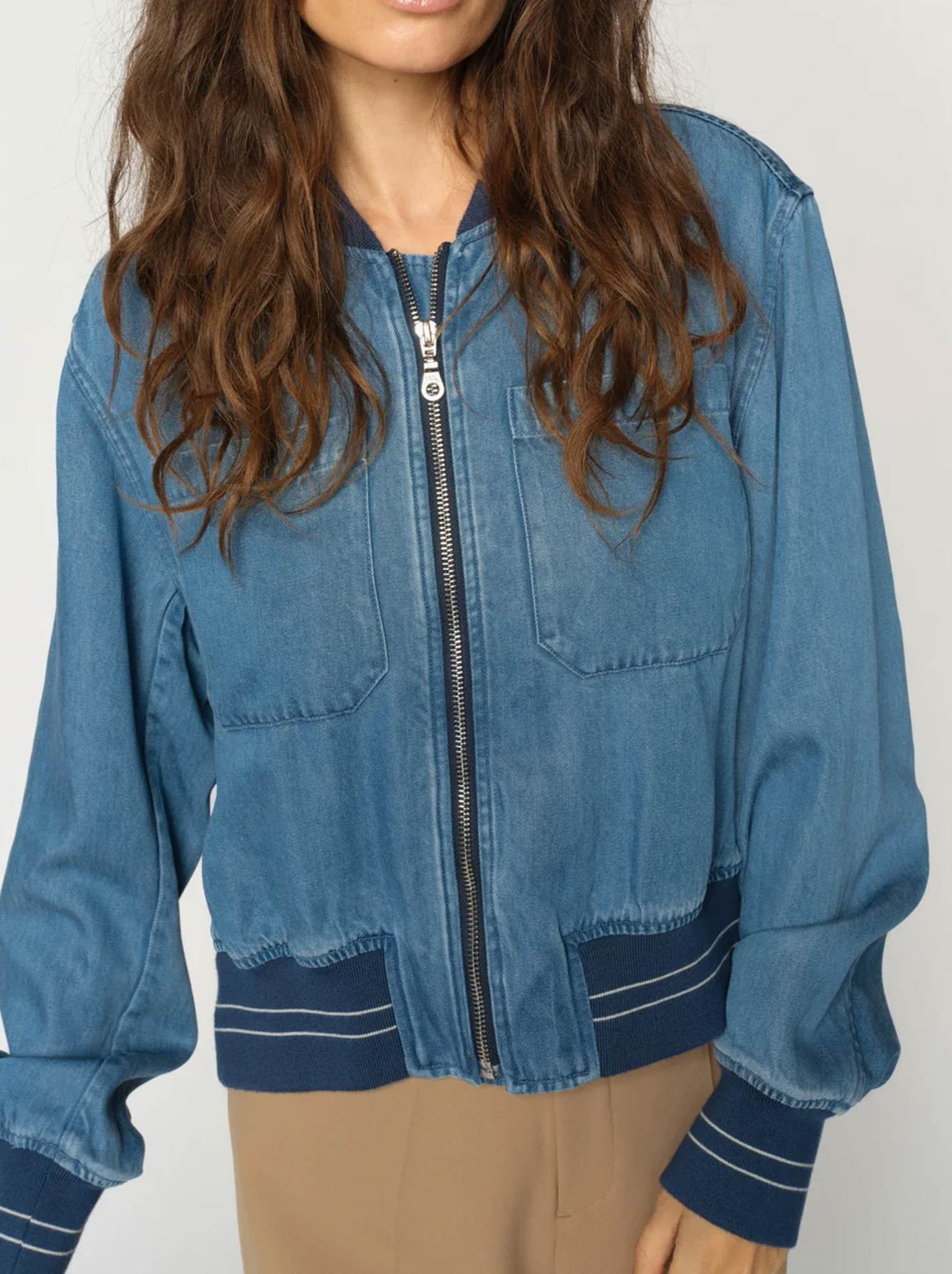 Image of Coats & Jackets. Product name - MOS MOSH CATE ONYX JACKET in Light Blue Denim colour by brand - Mos Mosh