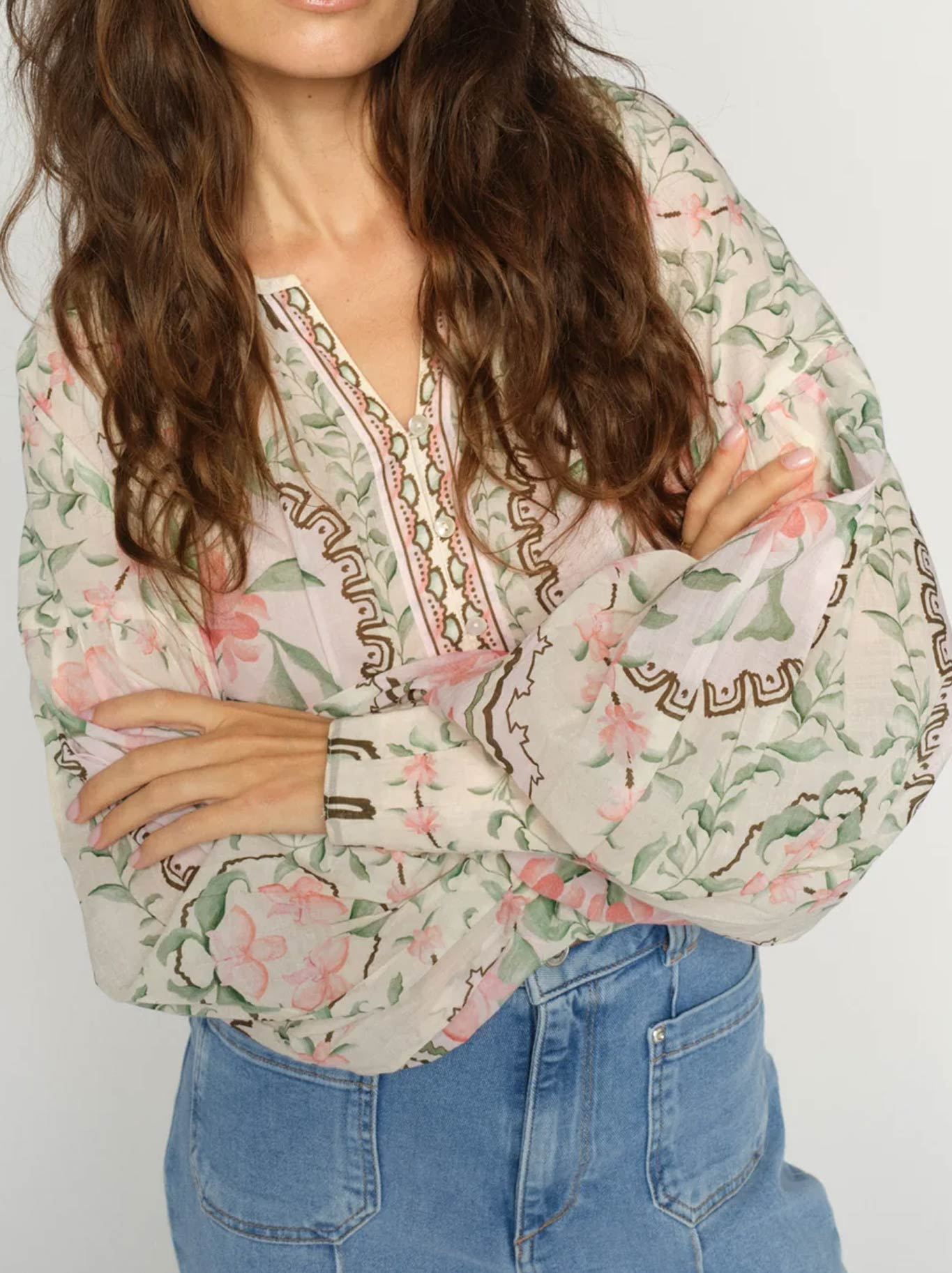 MOS MOSH WYLDE ORCHID BLOUSE (Turf Green)